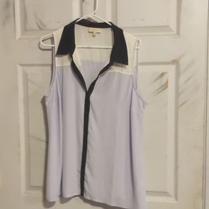 Lavender Sleeveless Collared Top